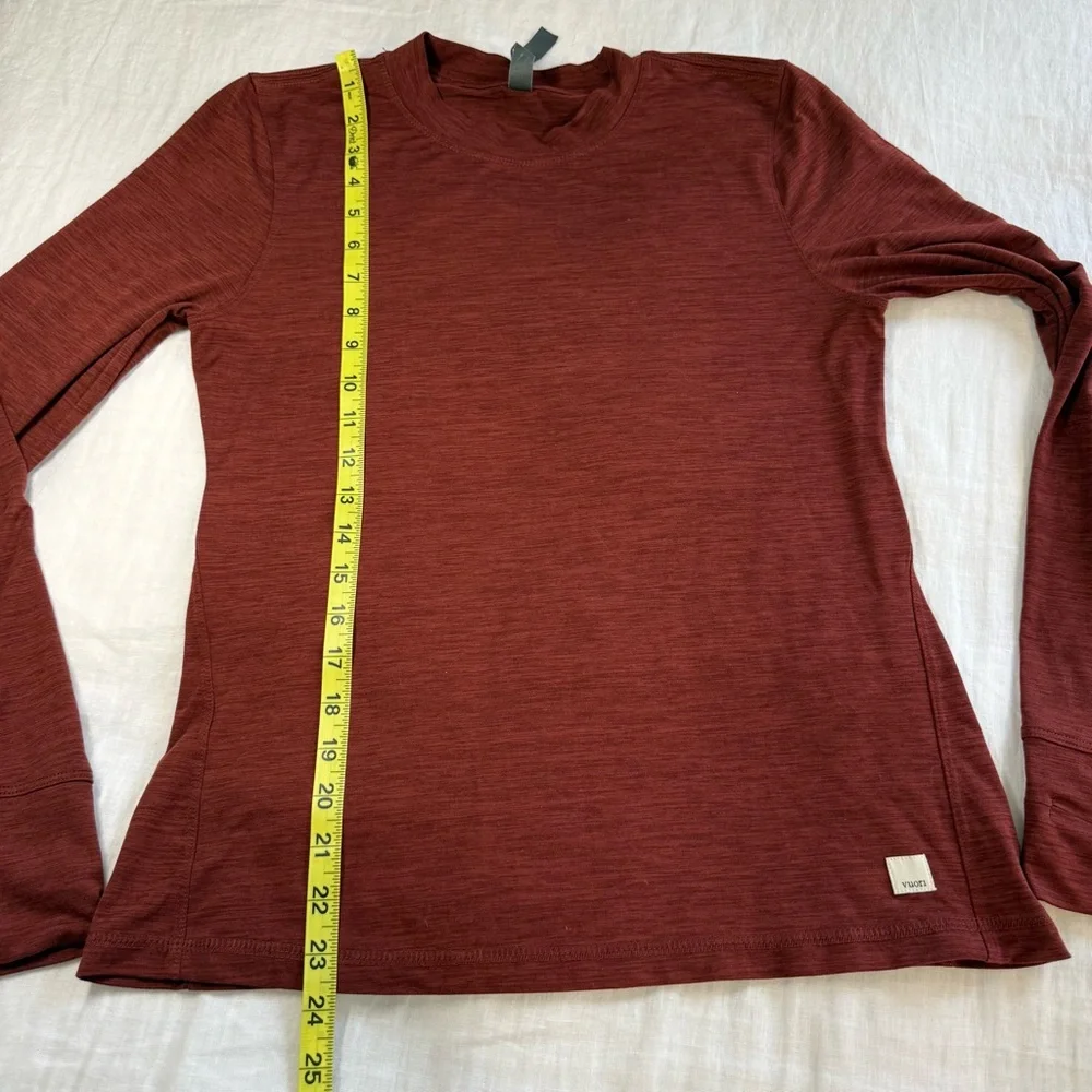 Vuori Women's Long Sleeve Lux Tee Brick Heather Medium - Picture 10 of 11